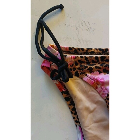 Victoria's Secret String Bikini Bottom Size XXL Floral Cheetah Animal Print NWT - Picture 7 of 9